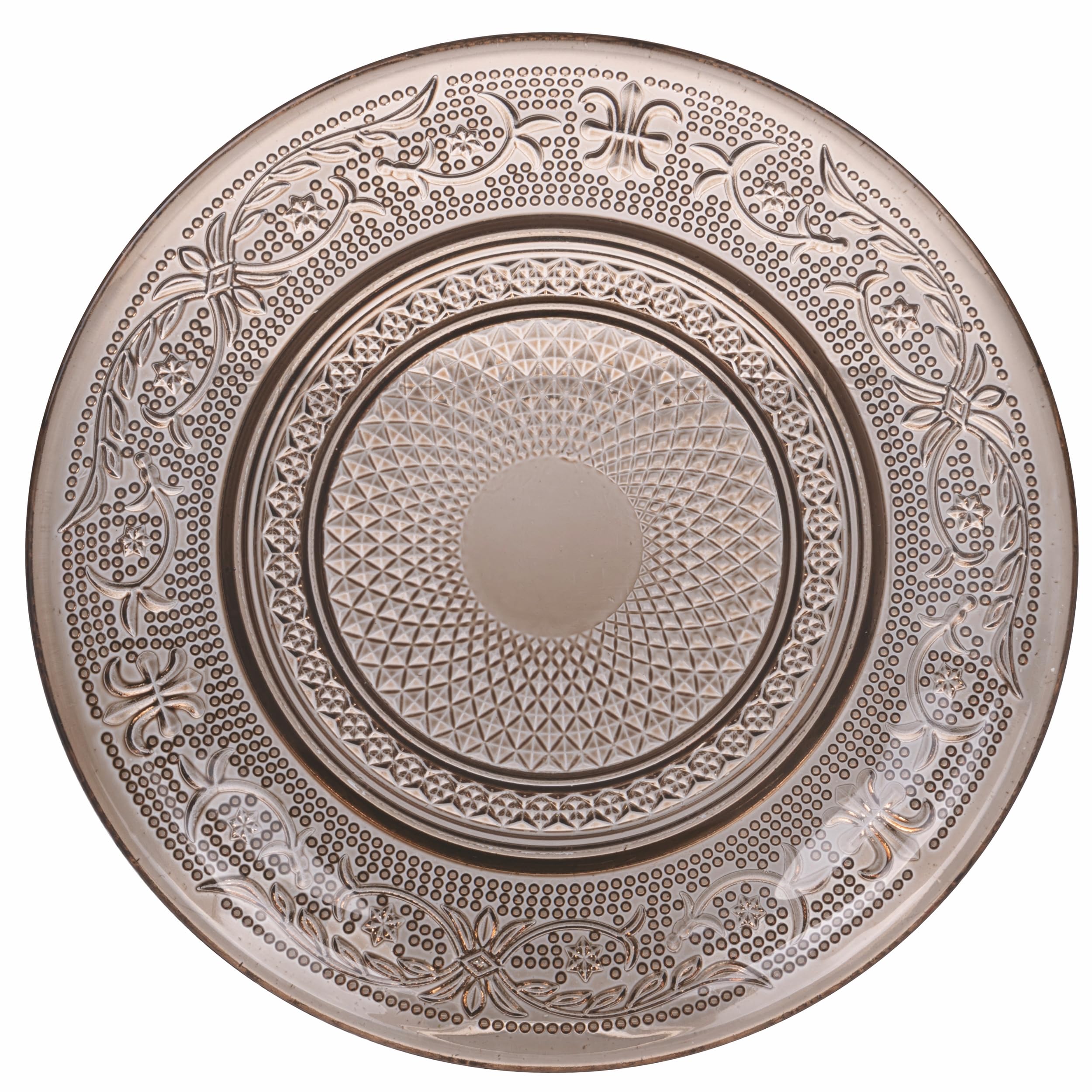 Villa d'Este Home Tivoli Set 6 Piattino pane Ø 15 cm in vetro, Imperial Chocolate
