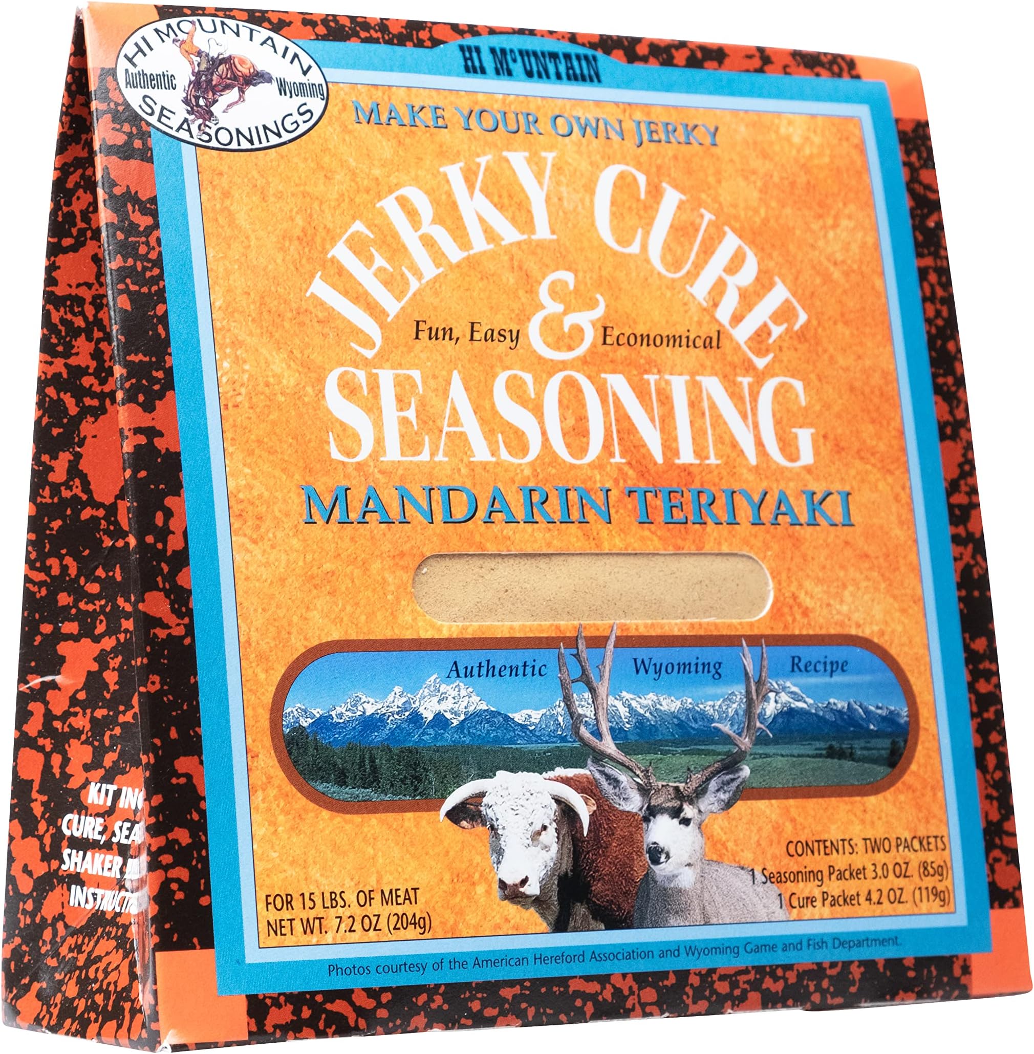 Jerky Seasoning and Cure Kit | MANDARIN TERIYAKI BLEND | Beef Jerky Seasoning | Perfect for Beef, Venison, Elk, & Deer | Seasons up to 15 lbs. of Meat (1 Box)