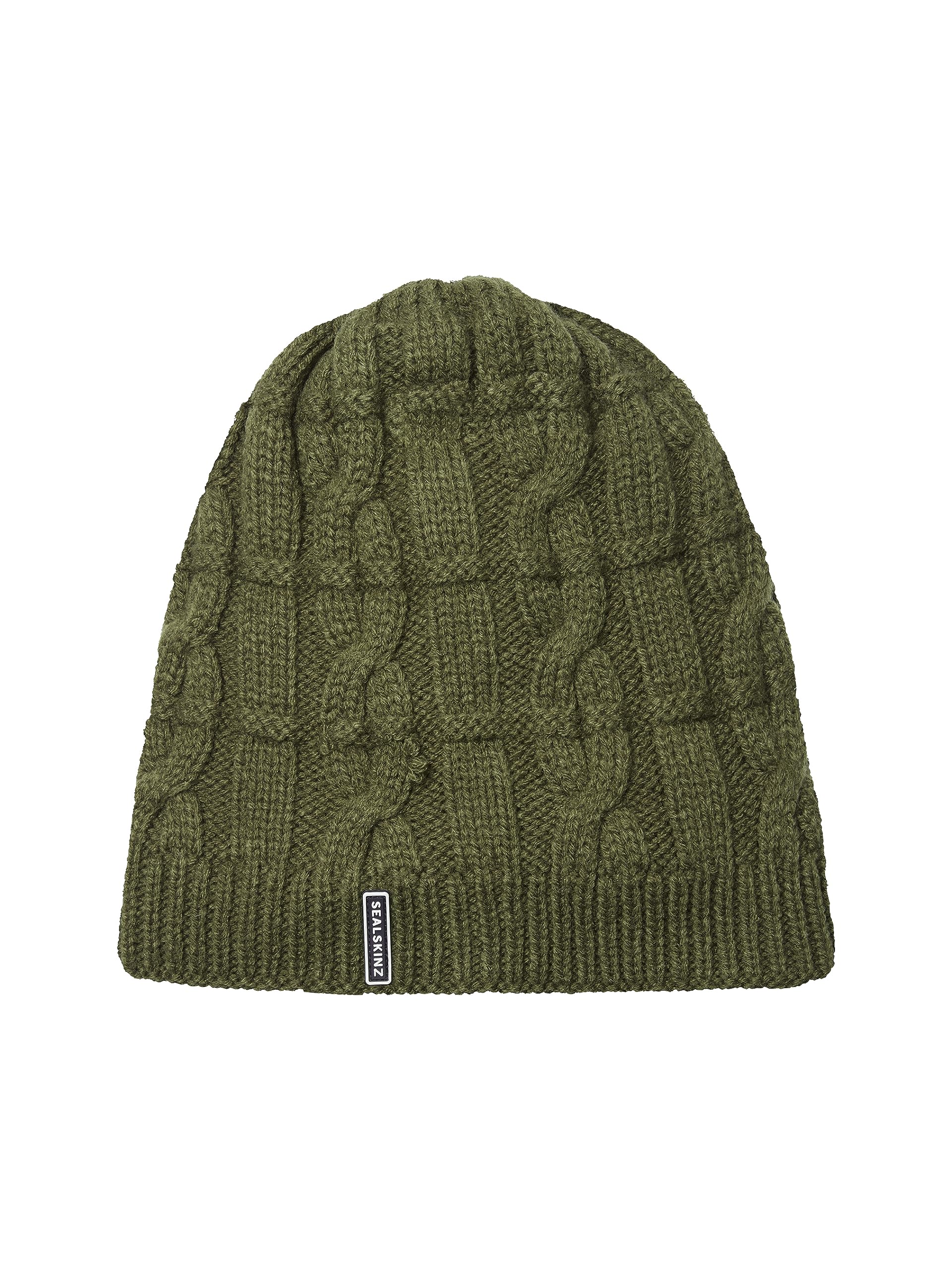 SEALSKINZ | Blakeney | Waterproof Cable Knit Unisex Beanie Hat | Everyday Outdoor Accessory | Lightweight & Breathable Olive