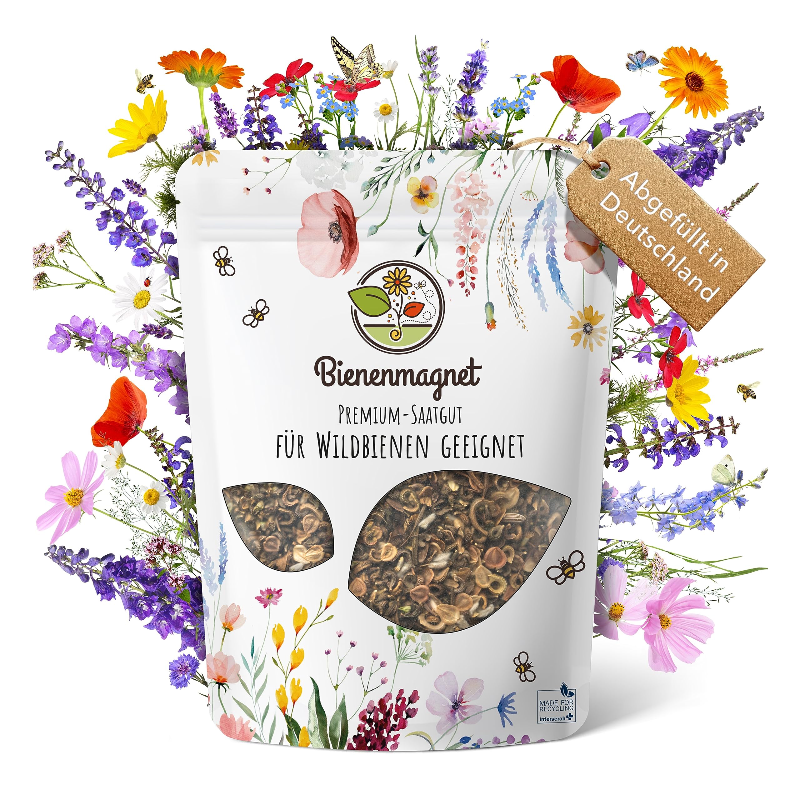 250g Premium Wildblumensamen für eine bunte Blumenwiese - Farbenfrohe & nektarreiche Blumensamen Mischung für Bienen & Schmetterlinge (inkl. GRATIS eBook)
