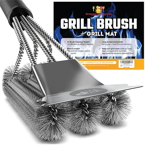 KITCHEN PERFECTION Safe Wire Grill Brush for Outdoor Grill w/Grill