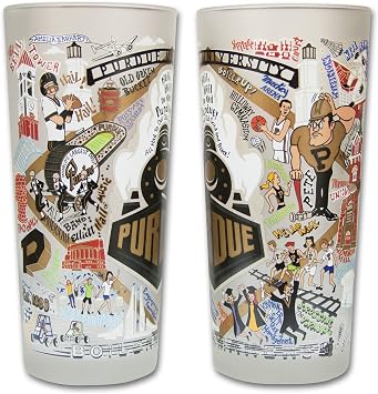 Catstudio Purdue University Frosted Drinking Glass, 15oz, Dishwasher Safe