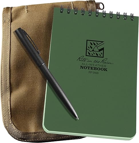 Miniatura 15 de Rite in the Rain Kit de cuaderno de espiral superior resistente a la intemperie de 4 x 6 pulgadas: cubierta de tela cordura bronceado, cuaderno