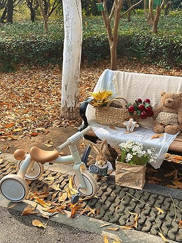 Miniatura 7 de Triciclo 4 en 1 para niños pequeños con mango de empuje ajustable para niños de 1 a 4 años, regalo de cumpleaños y juguete para niños y niñas,