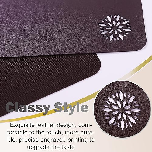 Miniatura 6 de Mantel individual rectangular de cuero con estampado de cordero, diseño de patrón de corte de esquina superior derecha, único y hermoso, adecuado