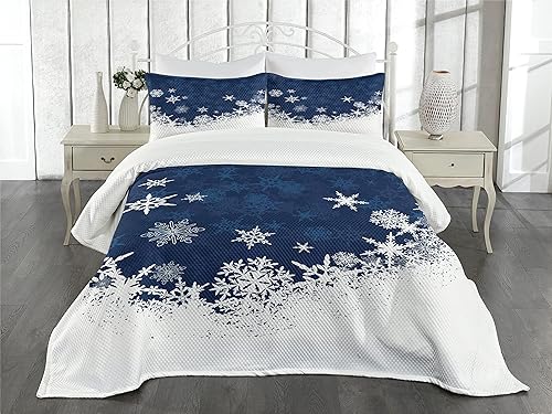 Miniatura 2 de Lunarable - Colcha multicolor disponible en diferentes tamaños y con diferentes estampados, Tela, Índigo blanco, King