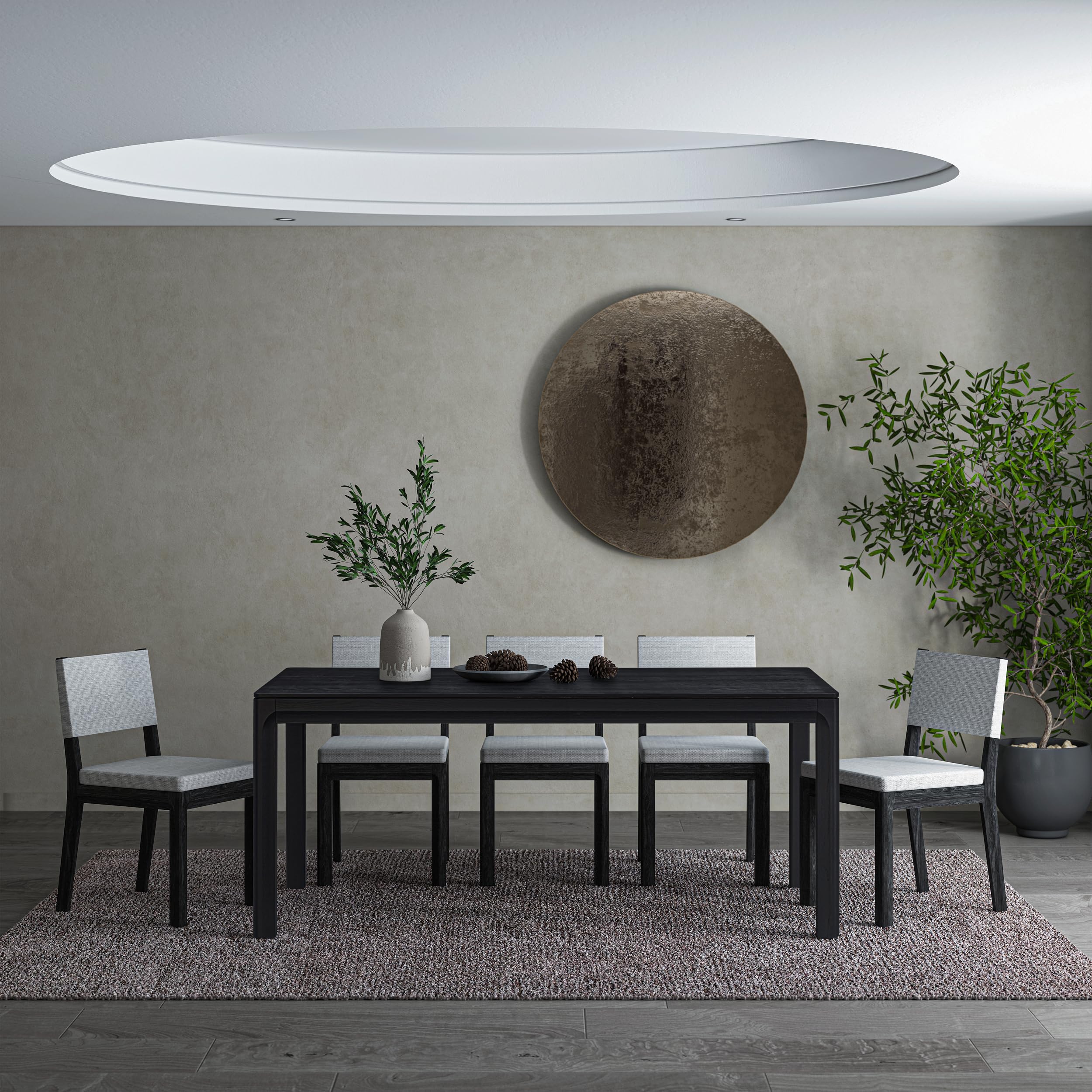 (similar incomplete) NTC Flow 71 Inch Modern Design, Rectangular Dinner Table for Dining Room, Living Room Furniture, Effortless Assembly, Burnt Black