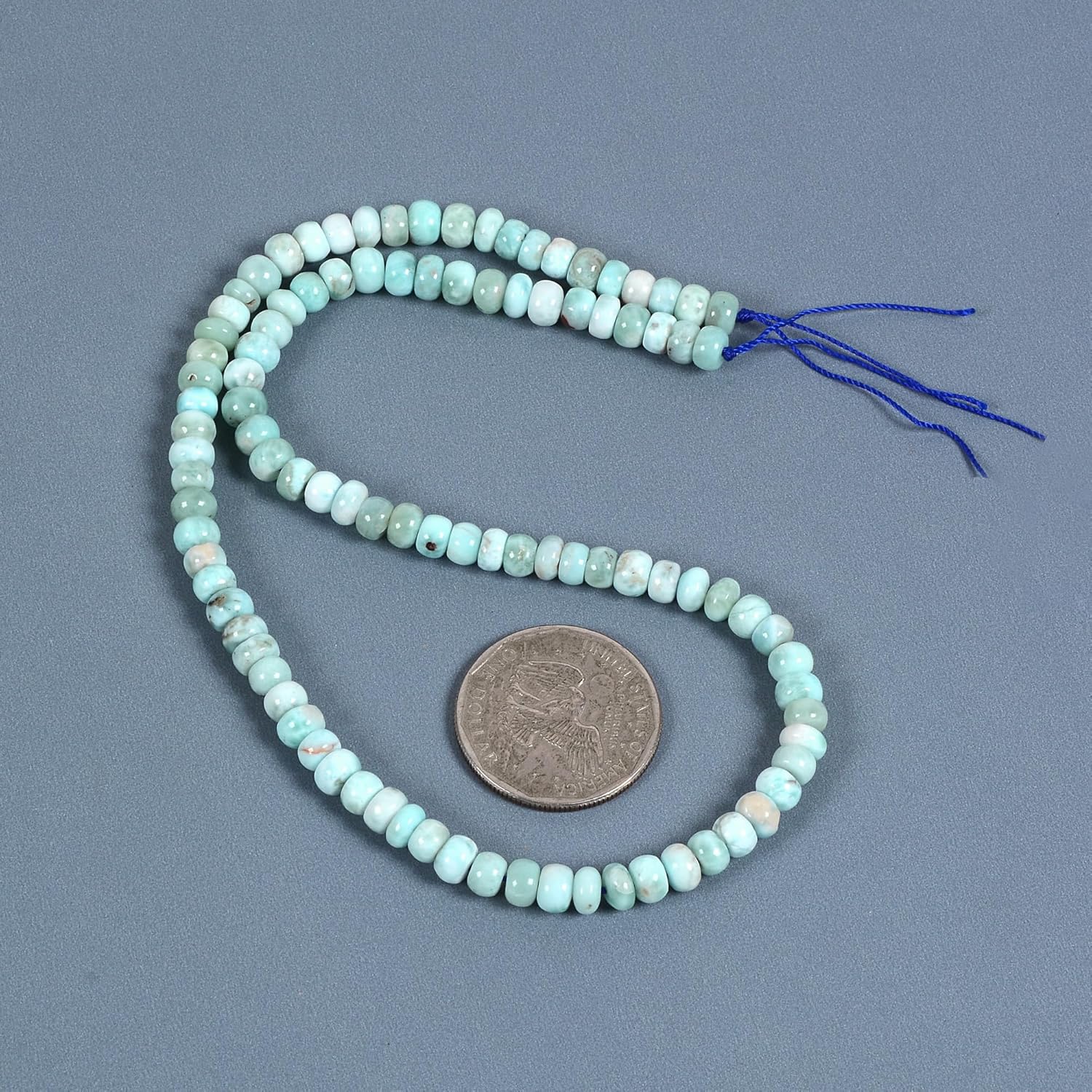 Natural Larimar 6mm Rondelle Loose Beads 15 Inch for DIY Jewelry Making Beads