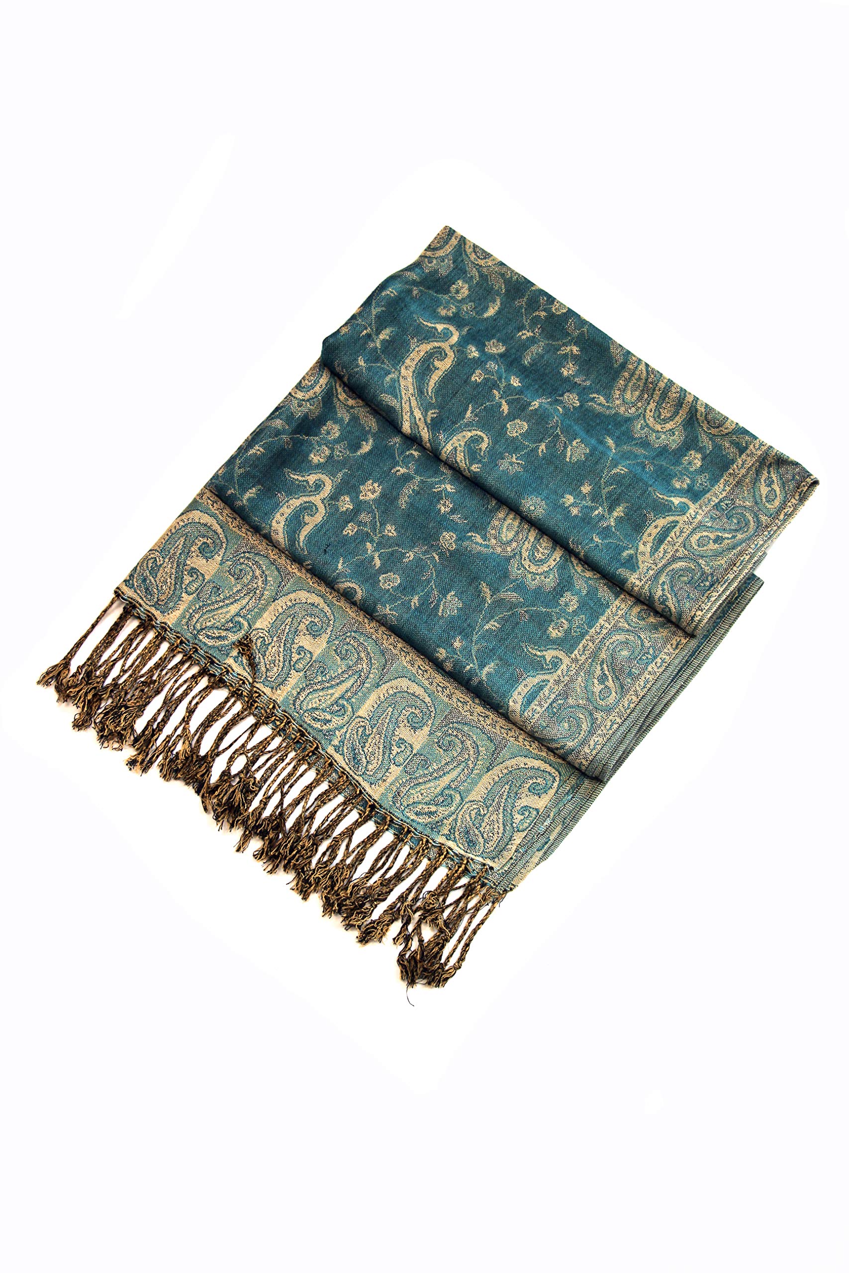 Sakkas 70" x 28" Zweischichtiger Jacquard Paisley Viskose Pashmina Schal/Stola - (20+ Rich Farben)