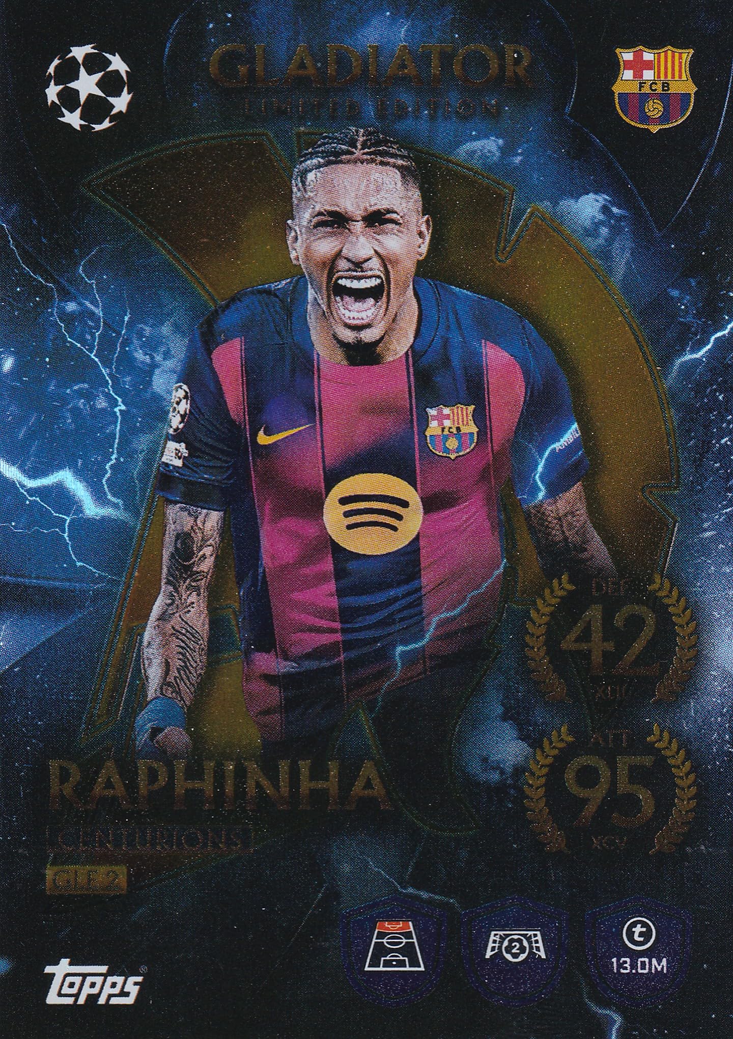 Match Attax 2025 2026 Gladiator Limited Edition Trading Card(s) You Select Trading Card (Raphinha Centurions GLE2)