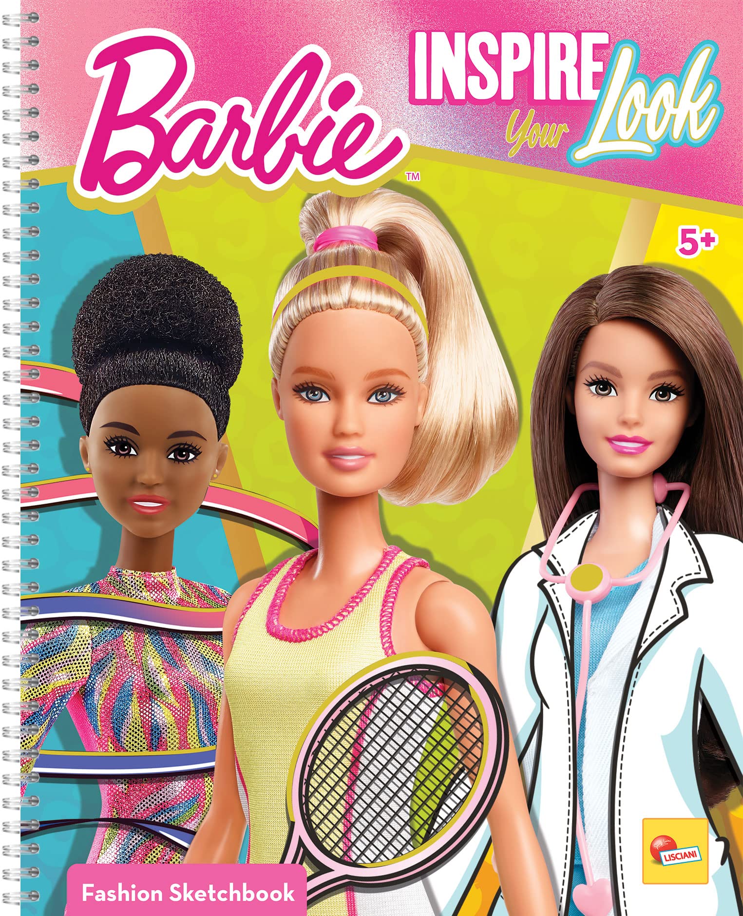 Lisciani - BARBIE- Inspire Your Look - Fashion Sketchbook Models to Dress Up - Creative Game - Colouring Pens - For Girls From 5 Years