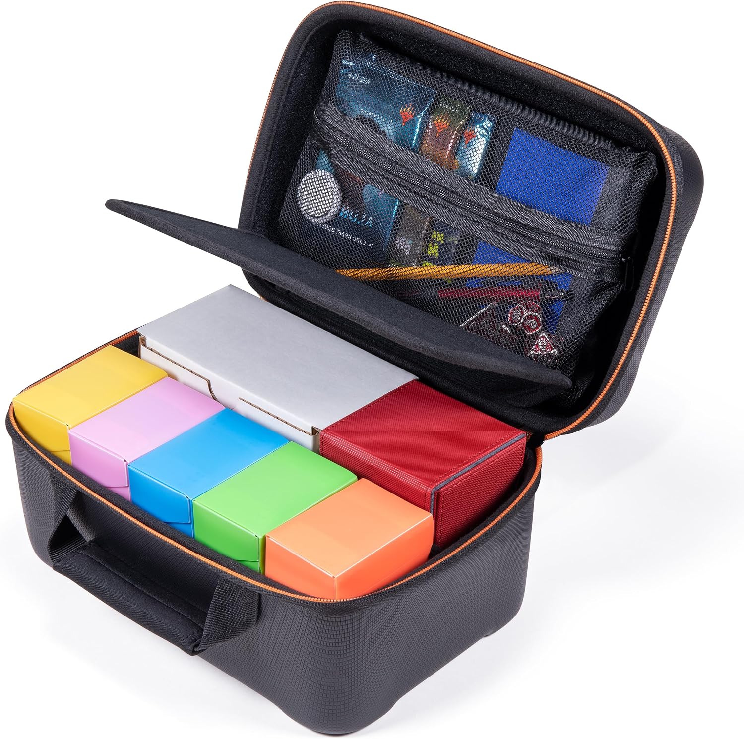 USA Gear Trading Card Case (10 Inch) Fits MTG Deck Box Storage, Magic the Gathering Card Storage, TCG Accessories, Deck Boxes, Dice Bags, Sleeves - Customizable Interior, Water Resistant Exterior