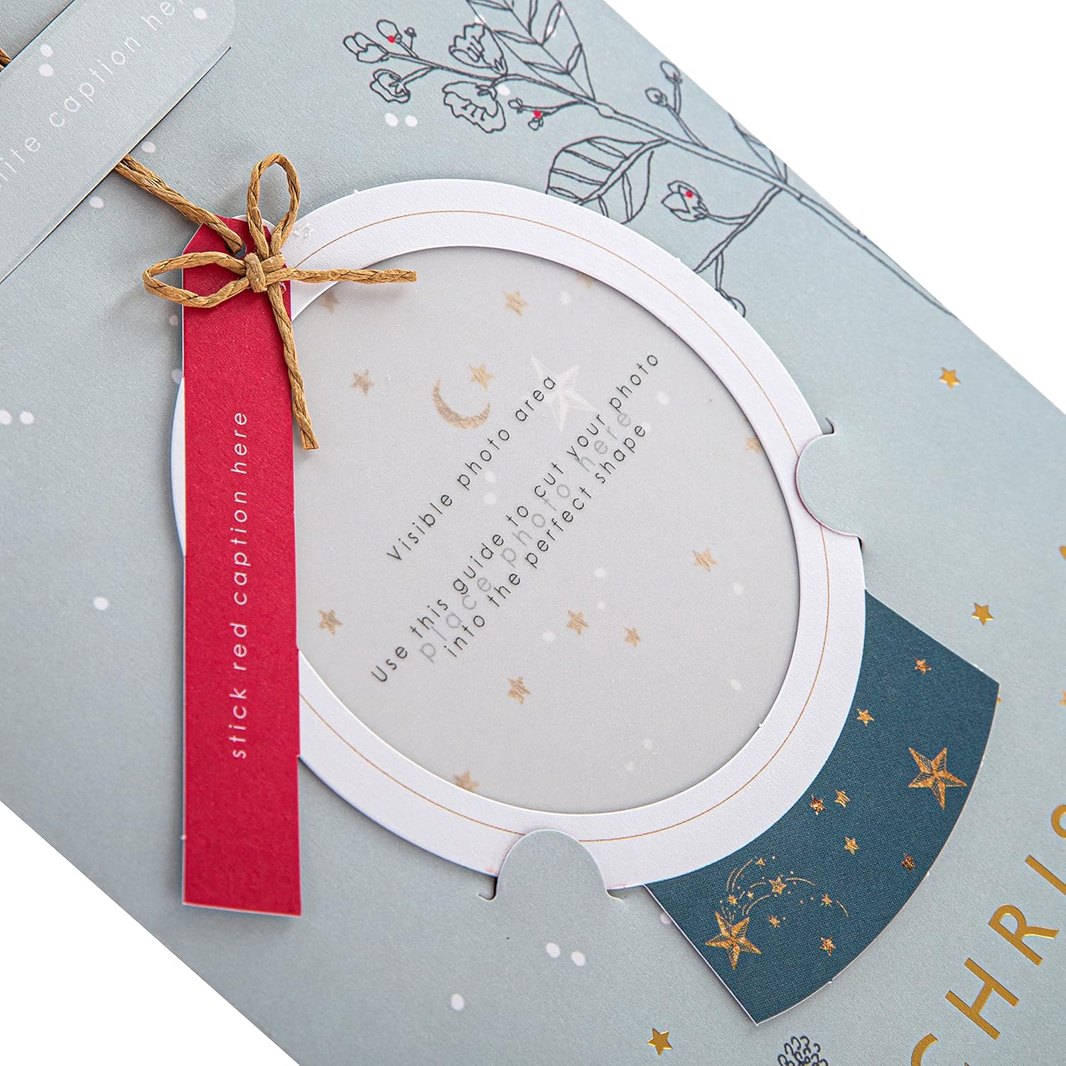 Hallmark Personalisable Christmas Card - Festive Photo Frame Bauble Design