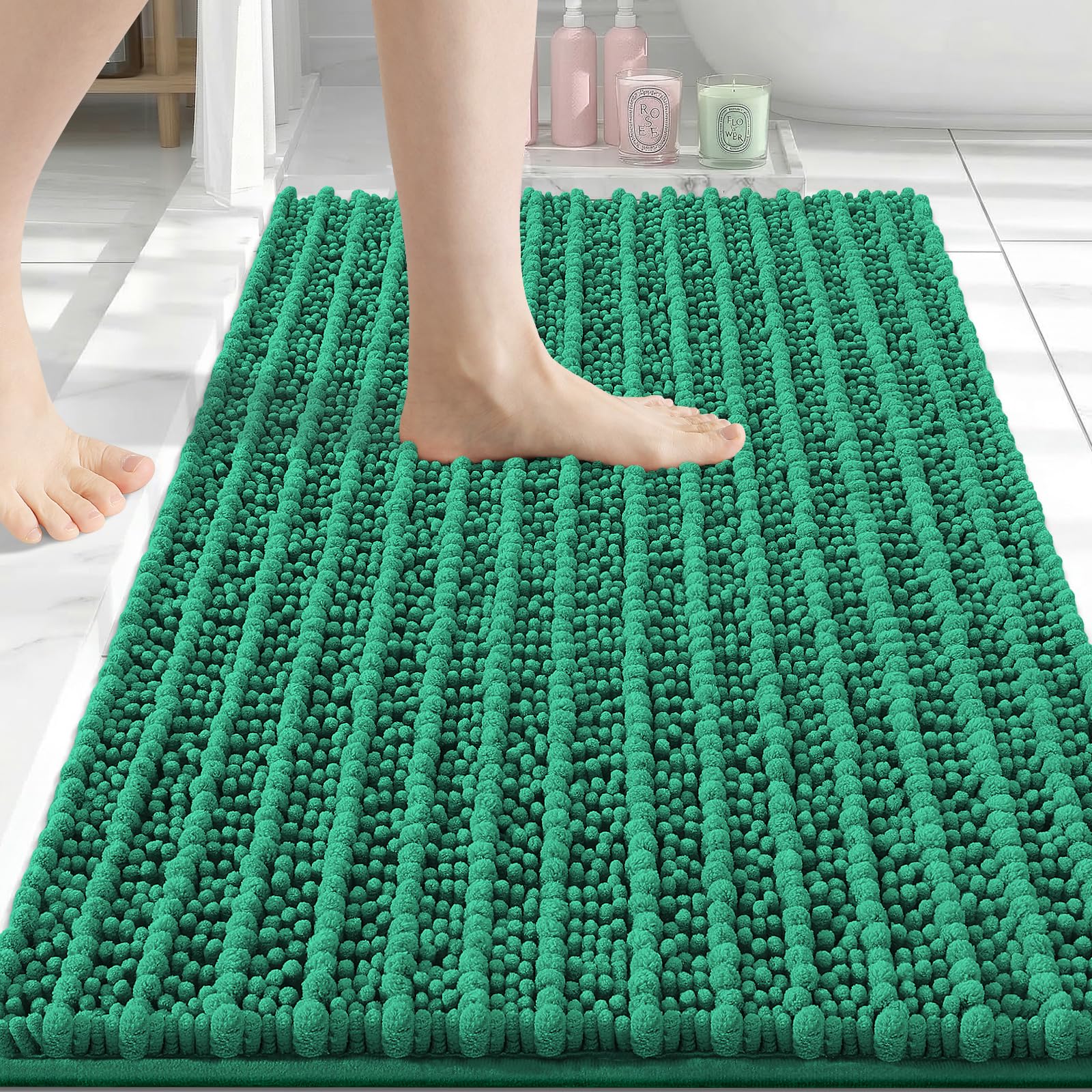 Arotive Bathroom Rugs Mat 30x20, Soft Absorbent Chenille Shaggy Bath Mat
