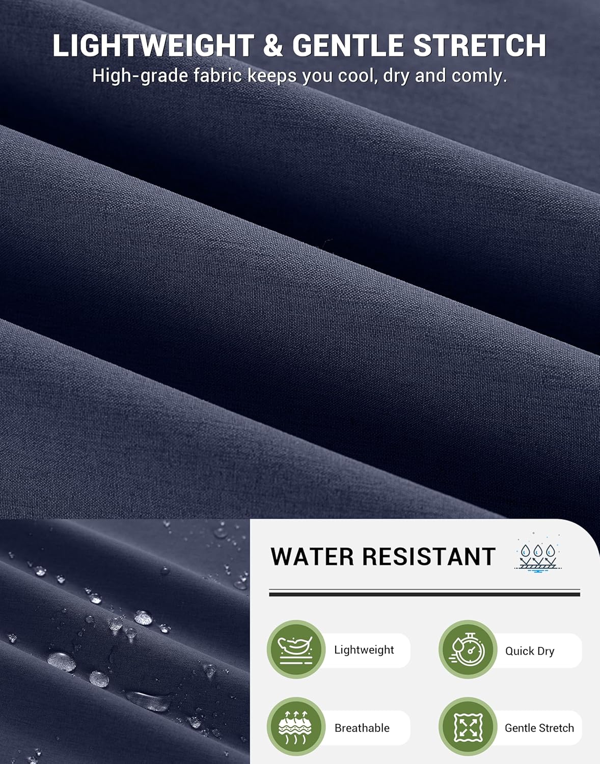 G Gradual Men's Golf Pants with 5 Pockets 30"/32"/34" Lightweight Quick Dry Stretch Work Dress Pants Casual Slacks for Men - Image 7