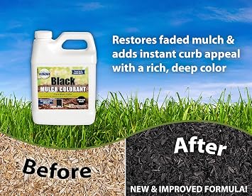 MulchWorx Black Mulch Color Concentrate- Quart - Treats 2,800 Sq. Ft. - Pure Midnight Black Mulch Dye Spray