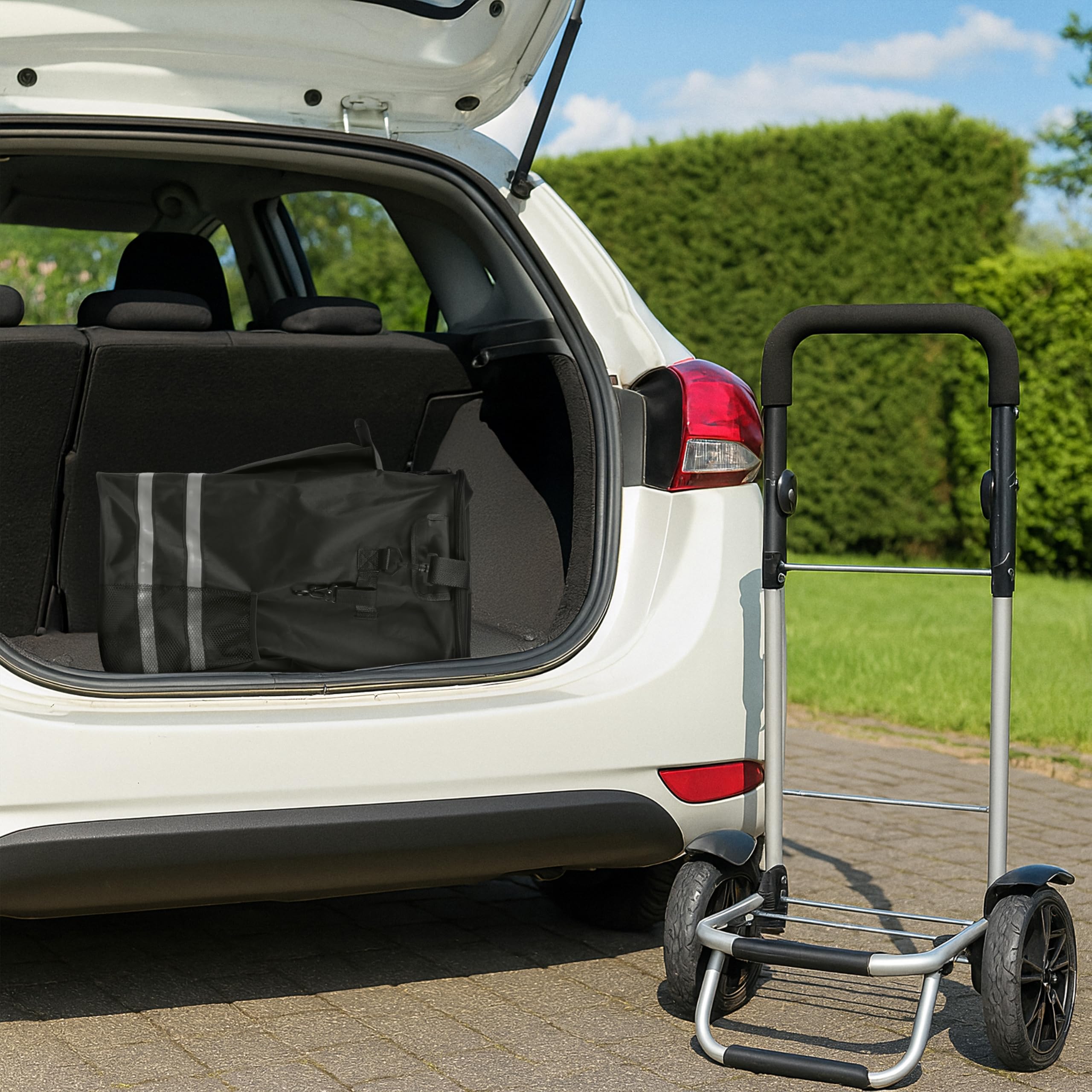 Sillar Trolley Spesa Pieghevole 56 L con Borsa Frigo 5 L – Carrello Porta Spesa Ruote/Carrello per la Spesa con Ruote, Carrellino Spesa 4 Ruote, Shopping Trolley 50 kg, Nero