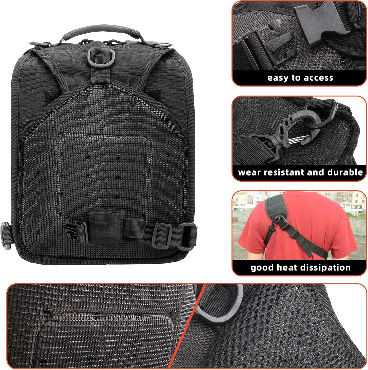 gracedon Tactical Chest Backpack Sling bag Pack Military Molle Assault Range Bags for Outdoor Sports Travel - Image 5