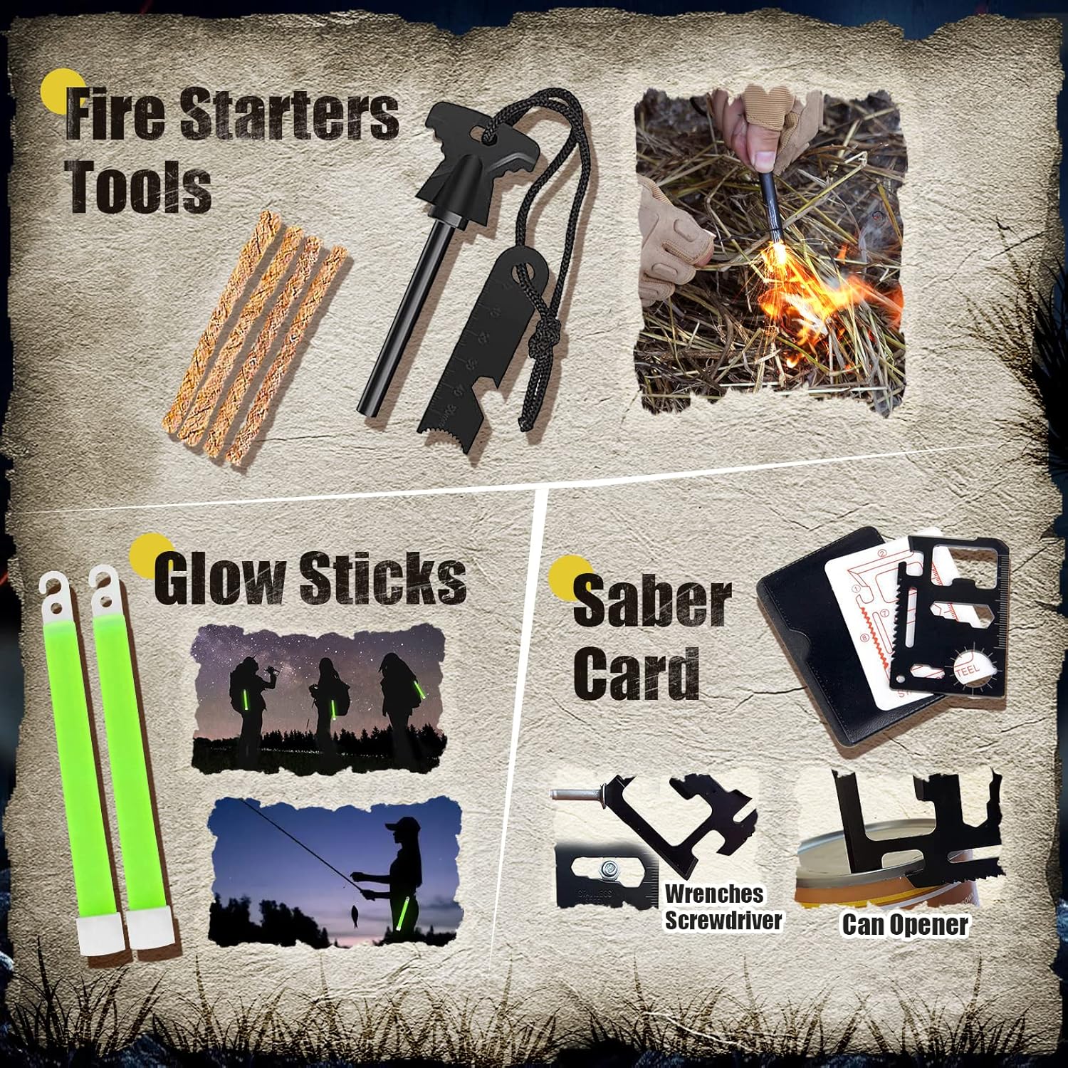 Christmas for Gifts Mens Husband Dad Son Kids,Survival Kit Outdoor Emergency Tactical Equipment, Equipped Multitool Hatchet Camping Shovel and First Aid Kit Hiking Hunting Accessories Essentials… : Sports & Outdoors