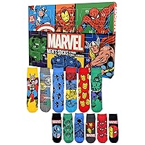 United Labels Marvel Calendario dell’Avvento con 12 paia di calzini da uomo, taglia 40-45, calendario con sneakers e calzini lunghi, calendario natalizio regalo
