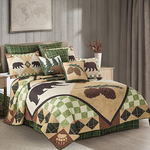 Miniatura 1 de Virah Bella Juego de ropa de cama King  3 piezas  Edredón reversible con estampado de cuatro puntos con 2 fundas de almohada a juego