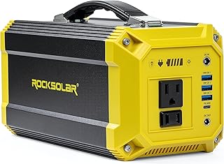ROCKSOLAR Portable Power Station 300W Utility RS630A - 333Wh Backup Lithium Battery, Solar Generator Power Supply with AC/...
