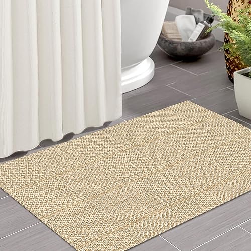 Miniatura 270 de IOHOUZE Alfombra lavable de 4 x 6 pies con parte trasera de goma antideslizante tejida para interiores y exteriores, alfombra para entrada