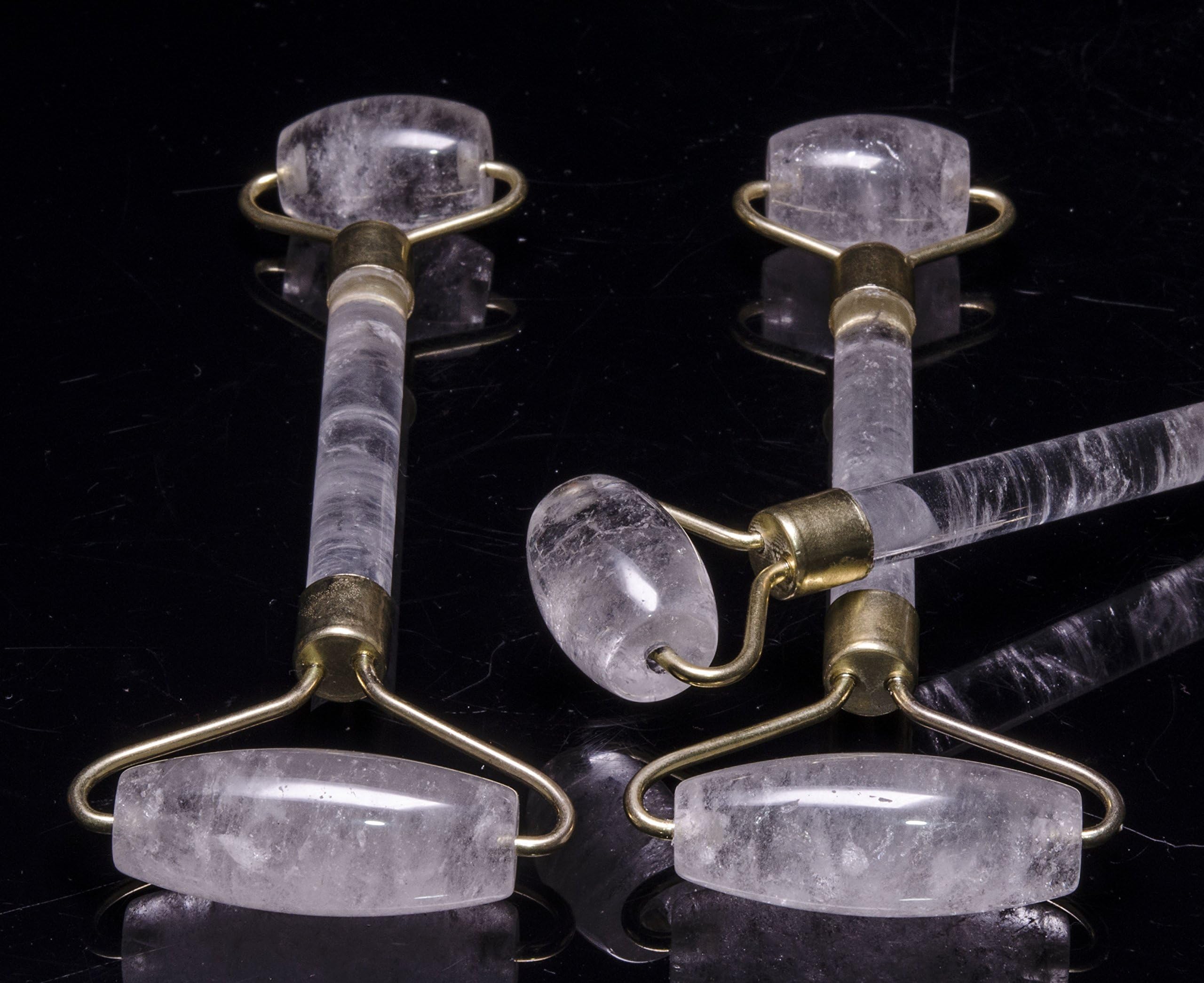 yippee Clear Crystal Quartz Facial Roller/Clear Quartz Crystal Roller/Massage Tool/Face Roller Massage
