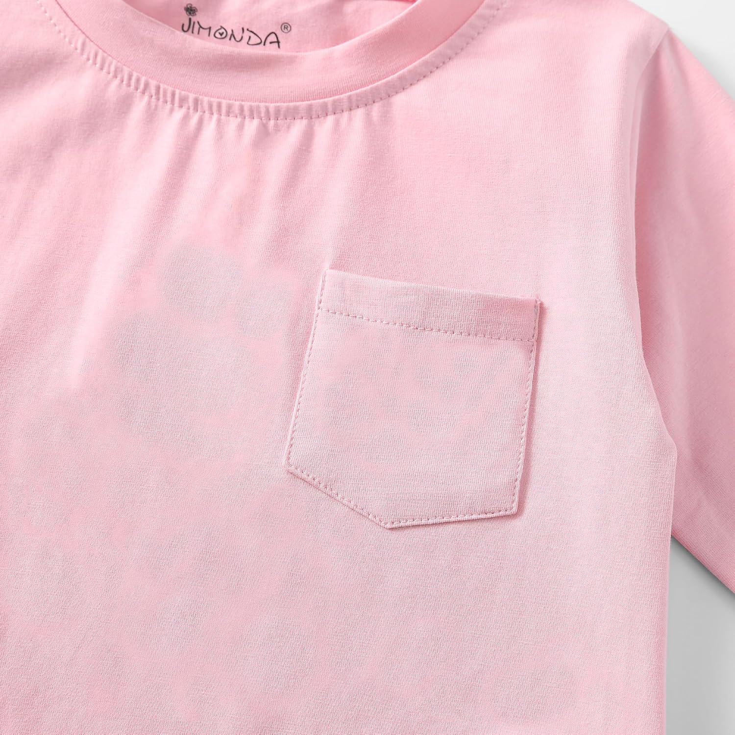 Jimonda Baby Boy Girl Bubble Romper Long Sleeve Cotton Crewneck Sweatshirt with Pocket,Solid Color Bodysuit Newborn Outfit