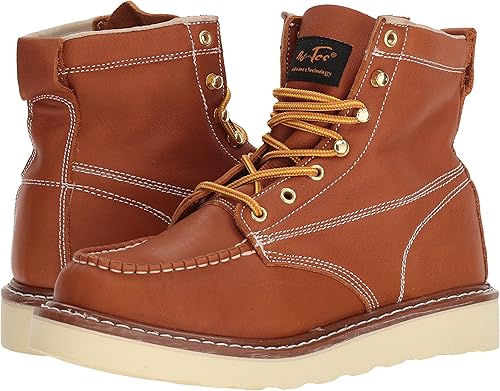 Miniatura 7 de Ad Tec - Botas de piel de cerdo livianas para hombre, 6.0in, piel de granja, color marrón  puntera suave con plantilla acolchada y suela libre de