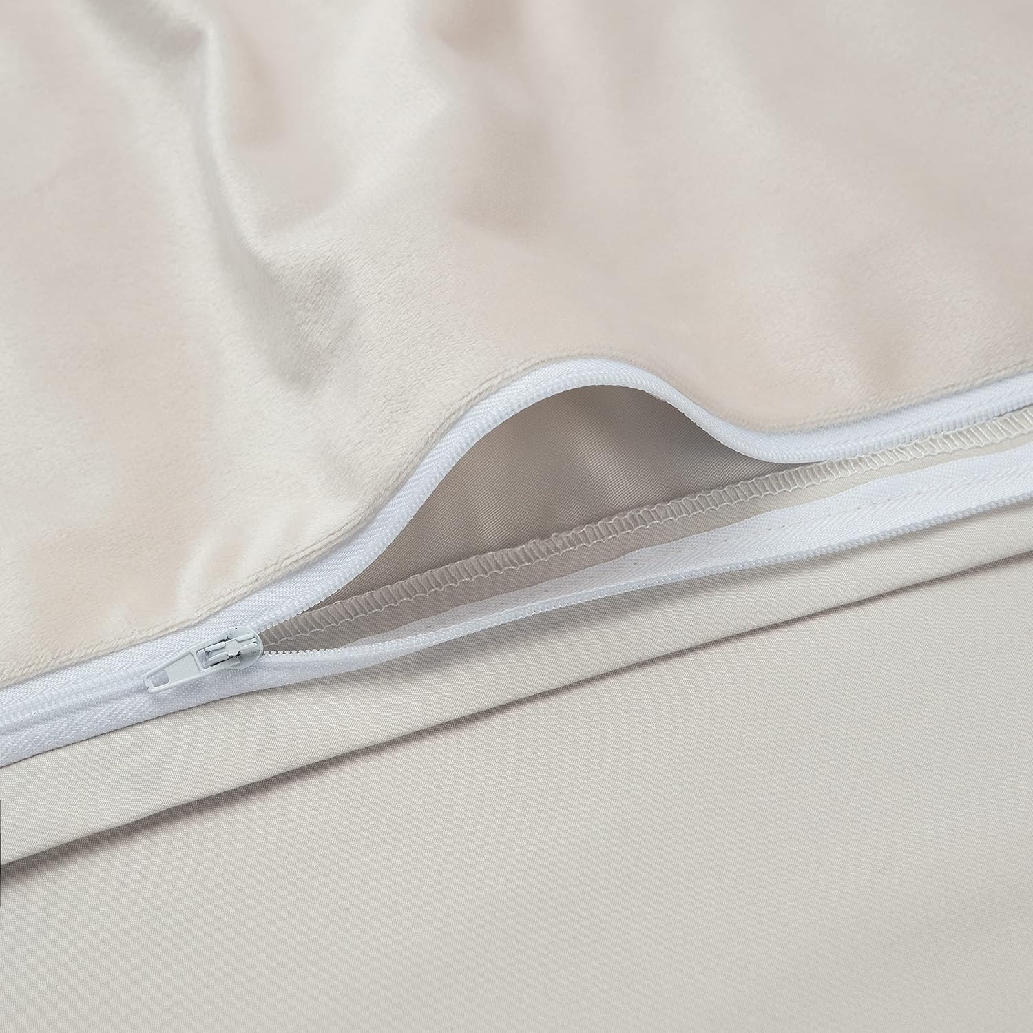 Chanasya Premium Velour Velvet Duvet Cover Set - Duvet Cover (68” x 90”) & 1 Pillow Sham (20” x 26”) - 2-Piece Set - Ivory, Twin Size