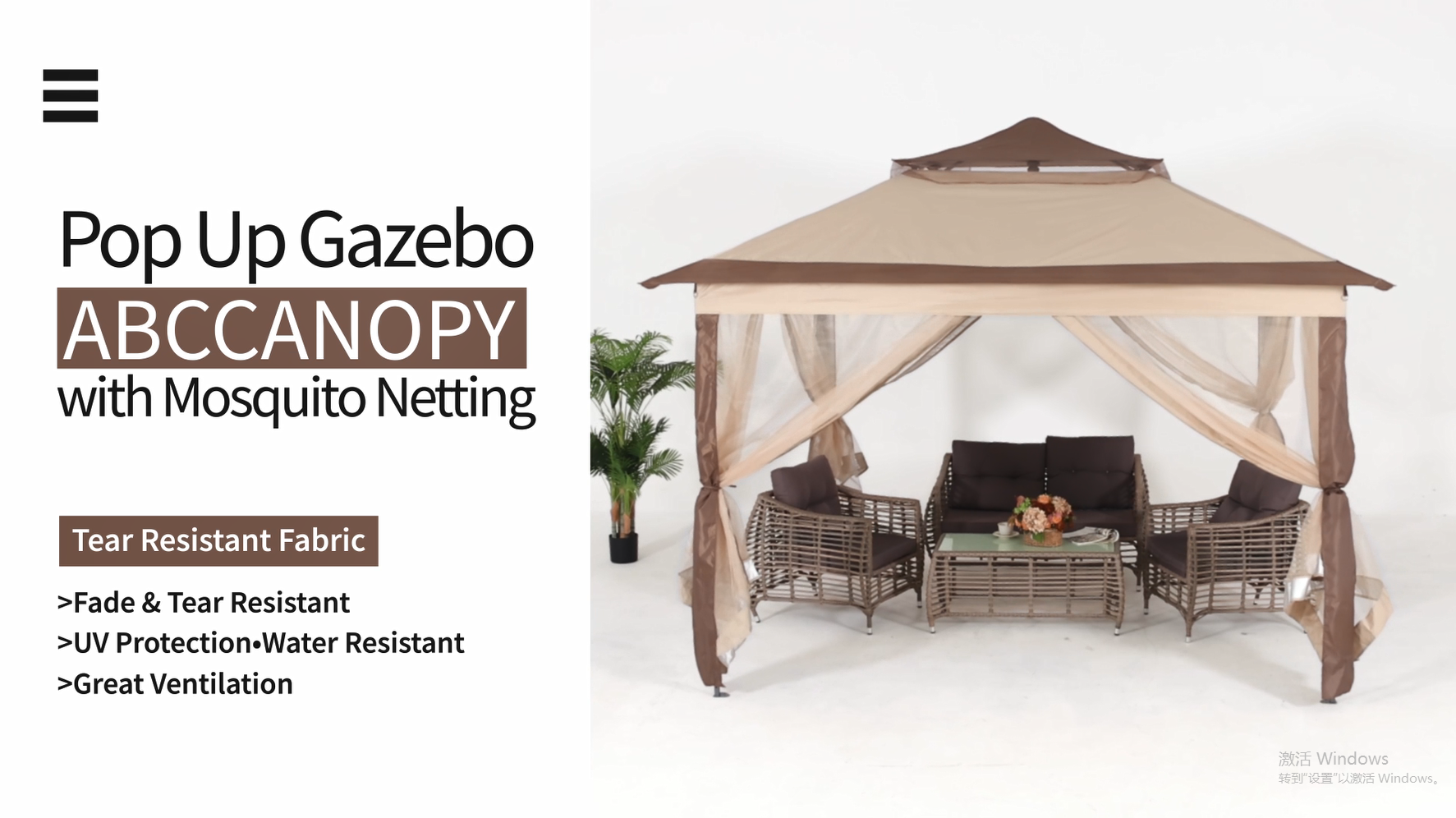 Amazon.com : ABCCANOPY Pop Up Gazebo 11x11 with Mosquito Netting