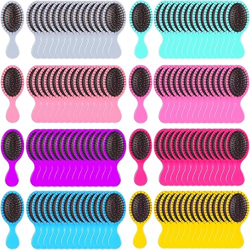 Mini cepillo desenredante de viaje con cerdas suaves para cabello húmedo y seco, alisando nudos con facilidad para la mayoría de tipos de cabello