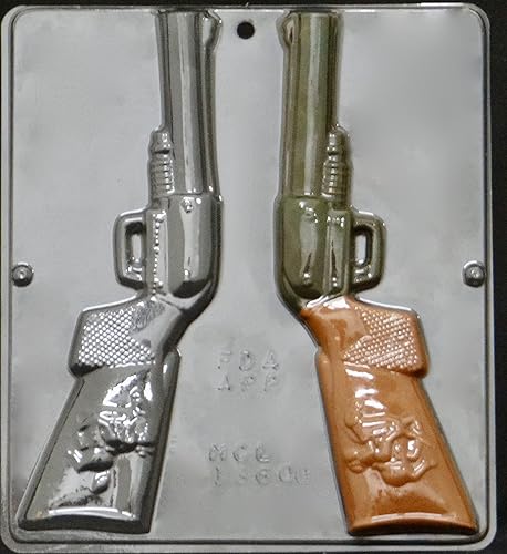 Molde de caramelo de chocolate con rifle de vaquero occidental 1360 (molde de 2 cavidades)
