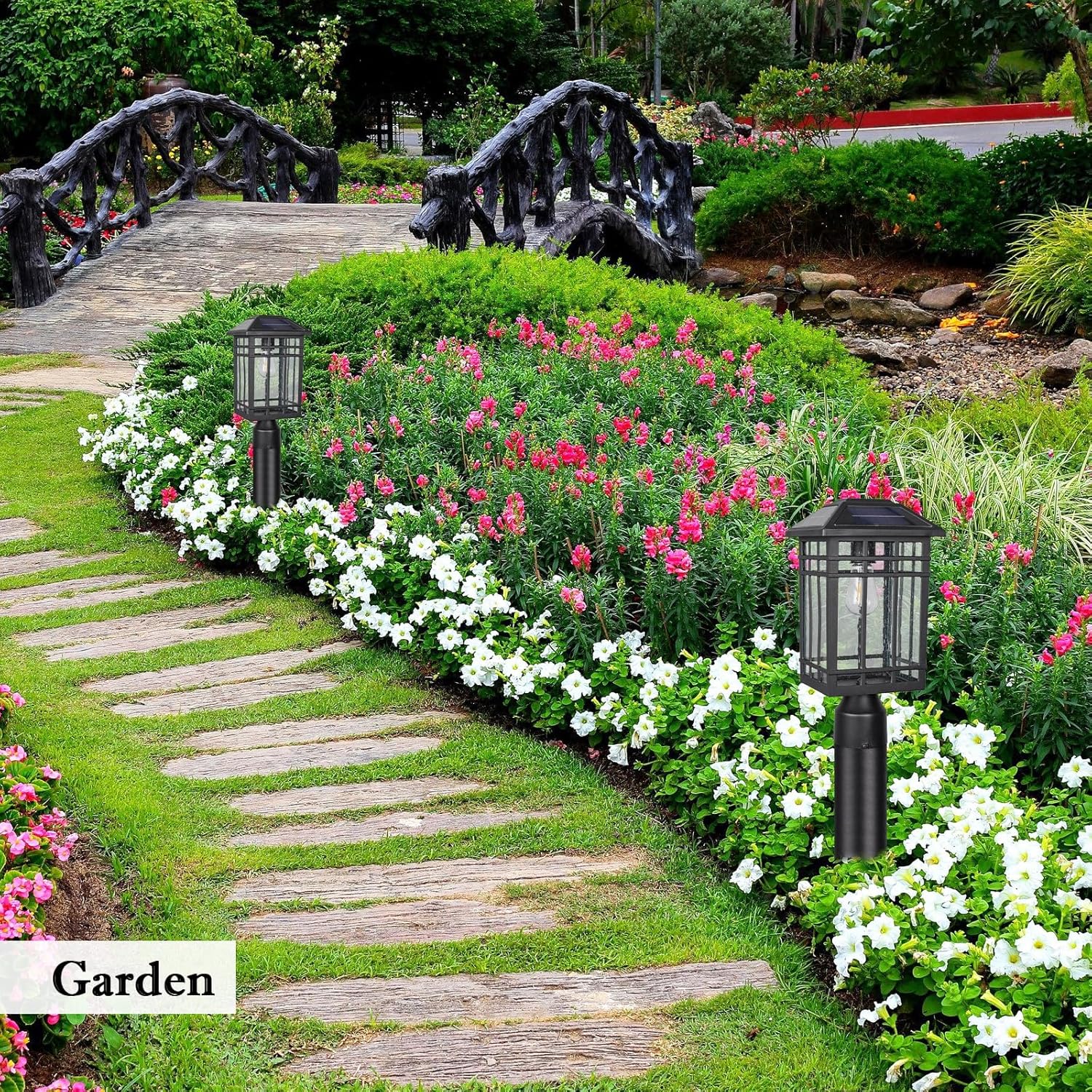 Solar Post Lights, Outdoor Post Lights Solar Powered, Waterproof Anti-Rust Black Post Lights with Seeded Glass, LED Solar Powered Lamp for Front Door, Porch, Garage, and Patio （Bulb Included）SR018-P