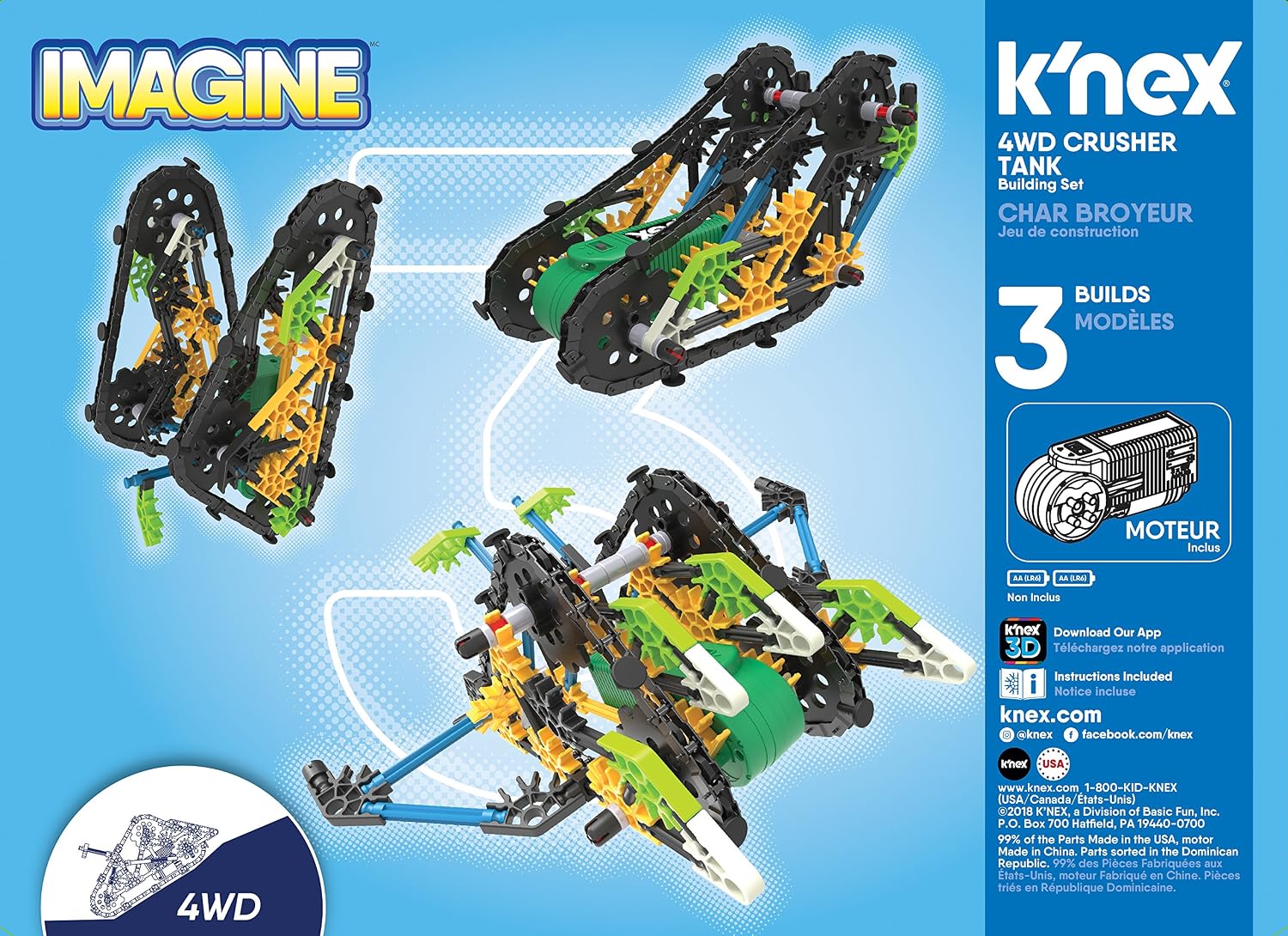 K'NEX K'Nex Imagine – 4WD Crusher Tank Building Set – 249Piece – Ages 7+ – Engineering Educational Toy Building Set