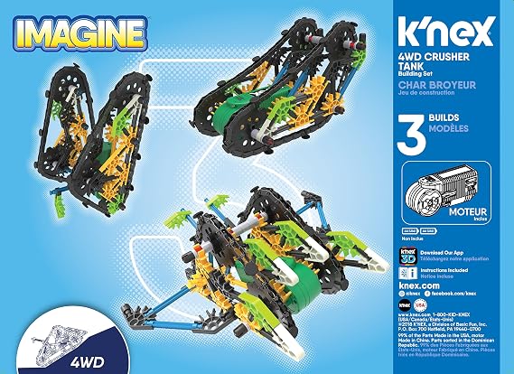 K'NEX K'Nex Imagine 4WD Crusher Tank Building Set 249Piece Ages 7+ Engineering Educational Toy Building Set