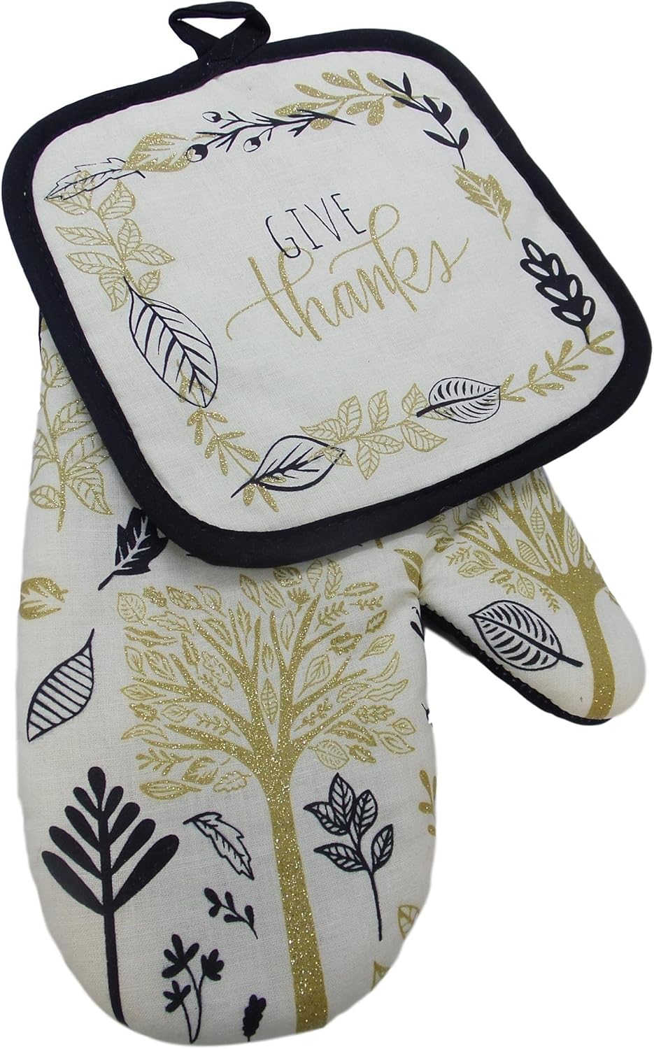 Give Thanks Oven Mitt and Pot Holder Set Home & Kitchen