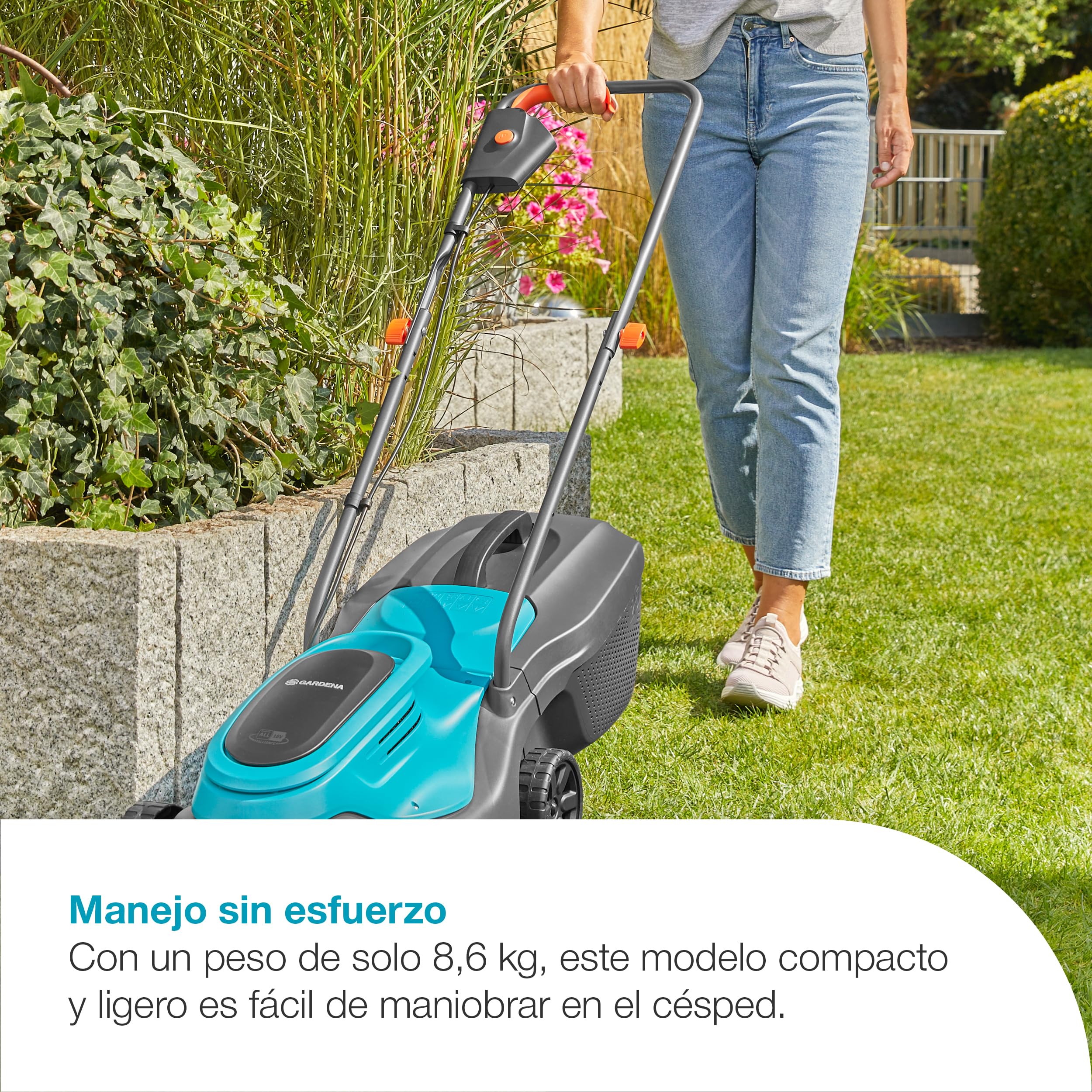Gardena Cortacésped PowerMax 30/18V P4A con batería, Set Listo para Usar: 30 cm de Ancho, Capacidad de 25 l, Ajuste de Altura, Ligero, Sin Cable (14630-20)