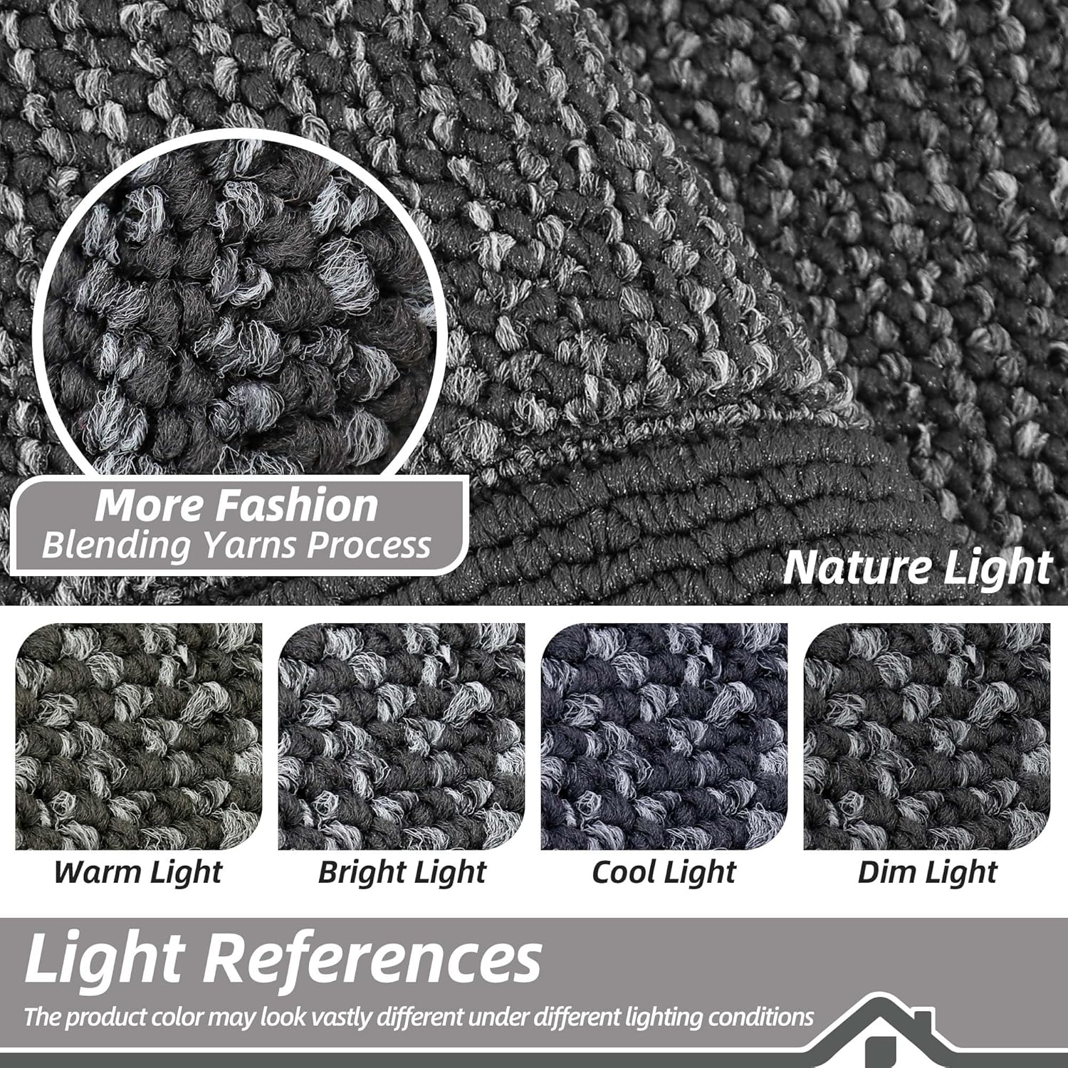 BEQHAUSE Indoor Door Mat 24" x 60", Dirt Trapper Door Mats Non-Slip Entryway Rugs Washable, Resist Dirt Absorbent Welcome Mat, Low Profile Floor Mats for Front Back Door and Entryway, Charcoal - Image 6