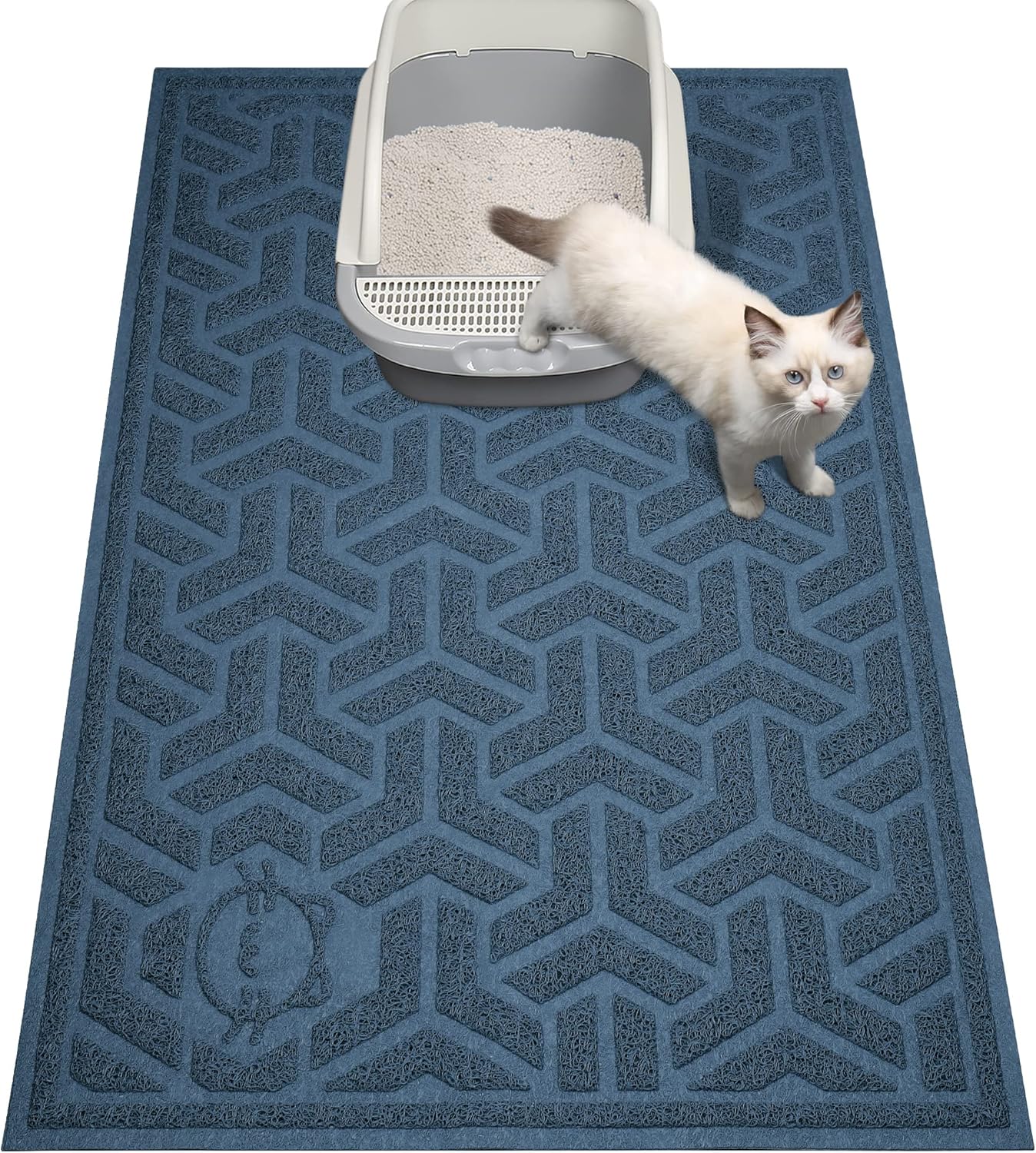 Buy UPSKY Cat Litter Mat, Litter Trapping Mat Soft on Kitty Paws, Durable Large Litter Box Mat