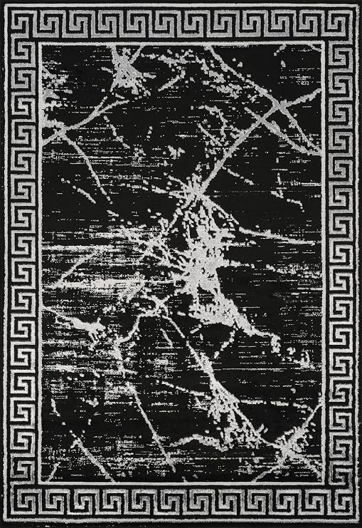 GLORY RUGS Area Rugs Marble 8x10 Black Gray Carpet Modern Abstract Rug Living Room Dining Bedroom Rug