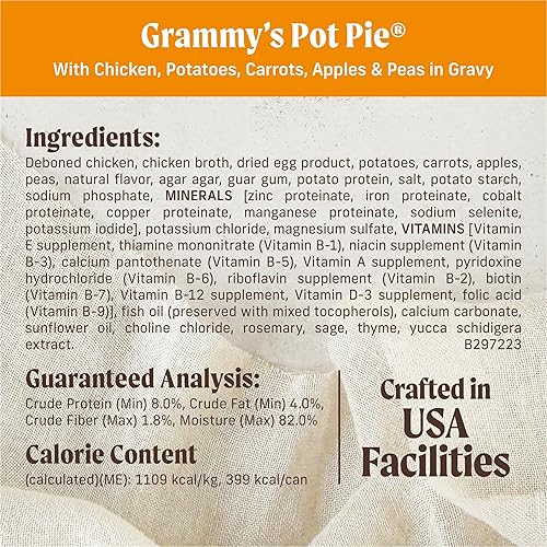 Miniatura 6 de Merrick - Grammy's Pot Pie - Comida húmeda para perros sin granos, 12 latas de 12.7 onzas (favoritos de adultos)