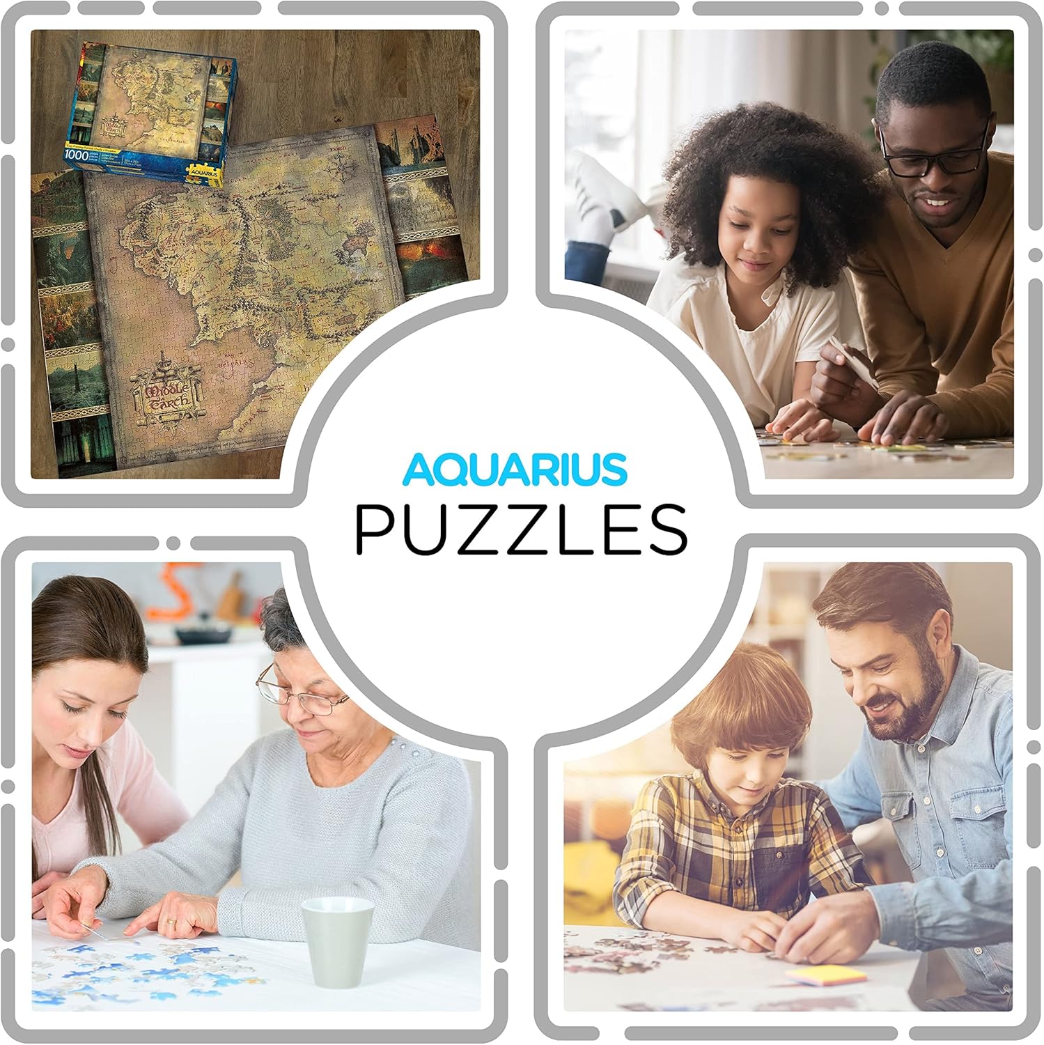 Aquarius Lord of the Rings Map Puzzle (1000 Piece Jigsaw Puzzle) - Glare Free - Precision Fit - Officially Licensed Lord of the Rings Merchandise & Collectibles - 20 x 28 in