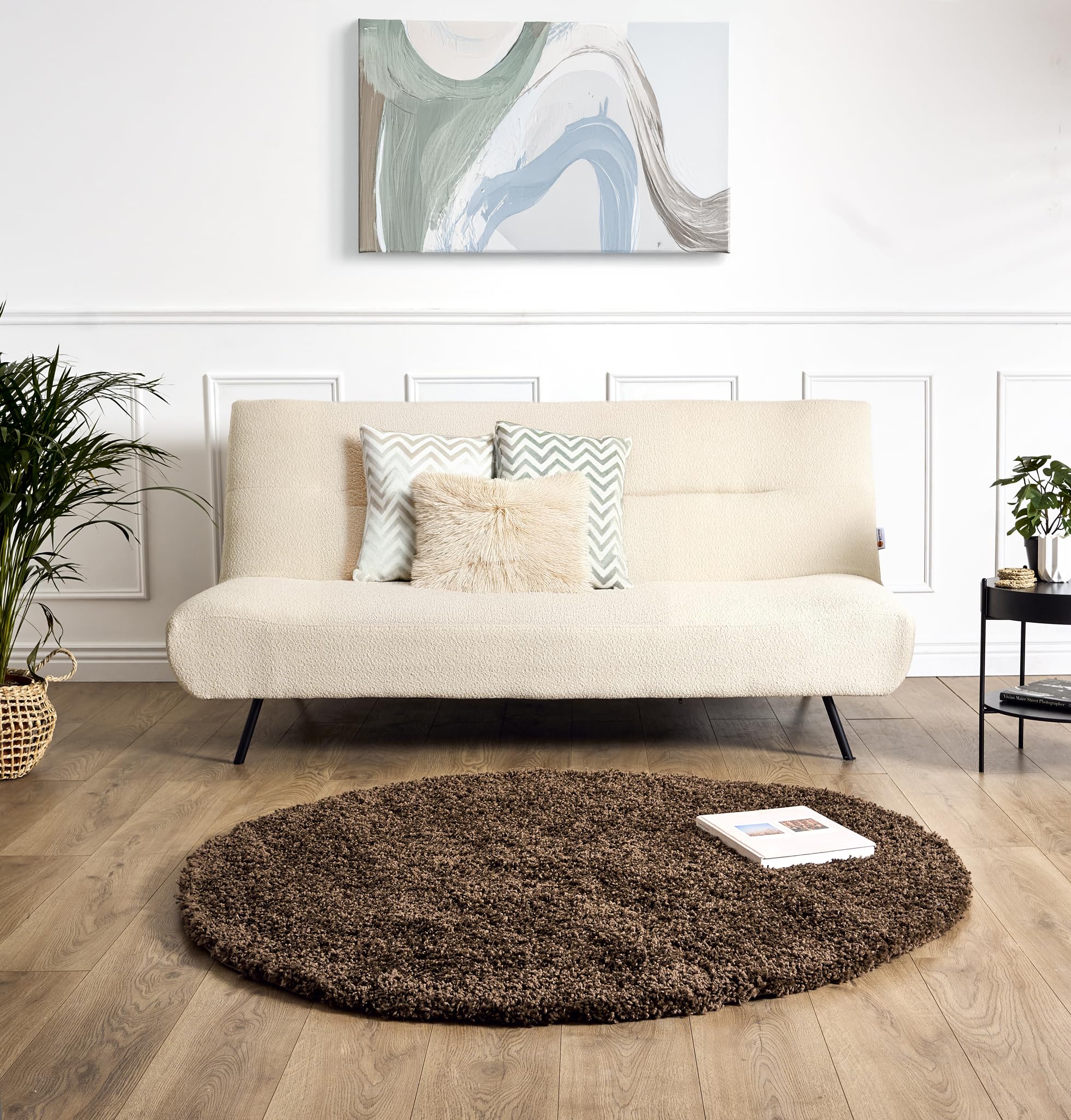 Bravich Navy Blue Shaggy Rug 80 x 150cm (2'7" x 4'11") 5cm Pile Medium Thick Fluffy Living Room Hessian Backed Washable — view 77
