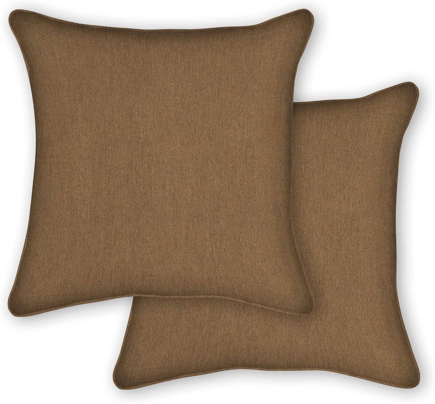 Honeycomb Outdoor Square Toss Pillow Set, 17 W x 17 L, Sunbrella Canvas Teak Outdoor Pillows