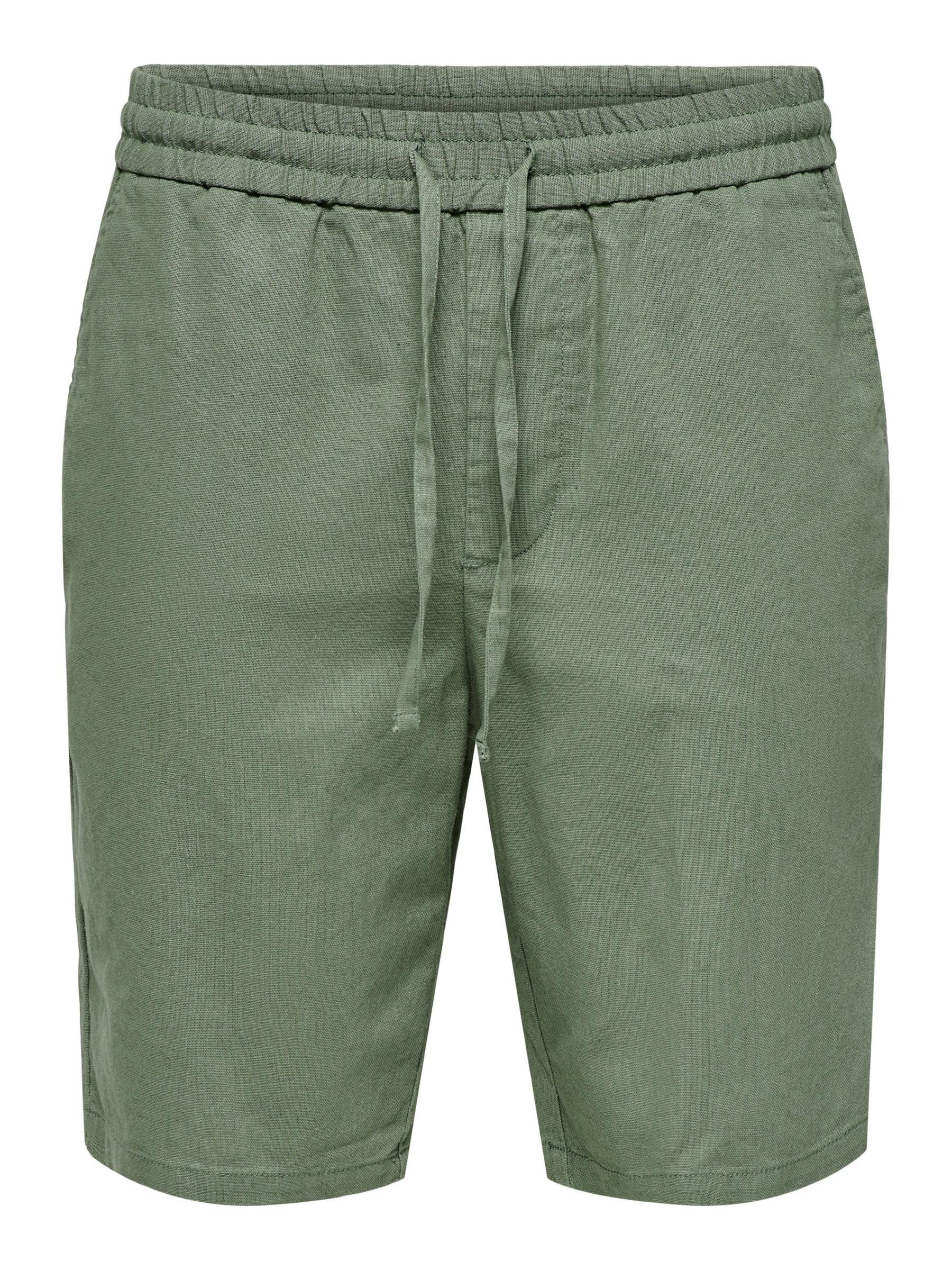 Only & Sons Male Shorts ONSLINUS Normal geschnitten Leinen Shorts