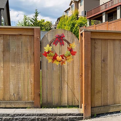 Miniatura 6 de Corona artificial de otoño, corona de otoño para puerta delantera, decoración de corona de calabaza para puerta delantera de tu hogar, decoración de