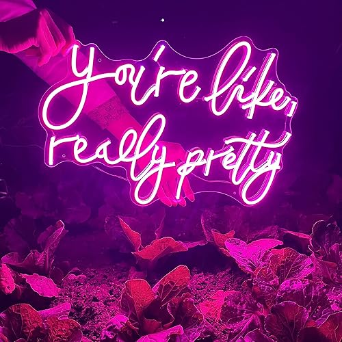 Miniatura 7 de Letrero de neón con texto en inglés You are Like Really Pretty Neón, tubo de neón rosa para decoración de despedida de soltera, cumpleaños,