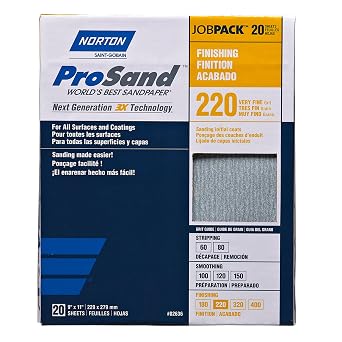 Norton Prosand 9" X 11" Sanding Sheets 220G 20Pack